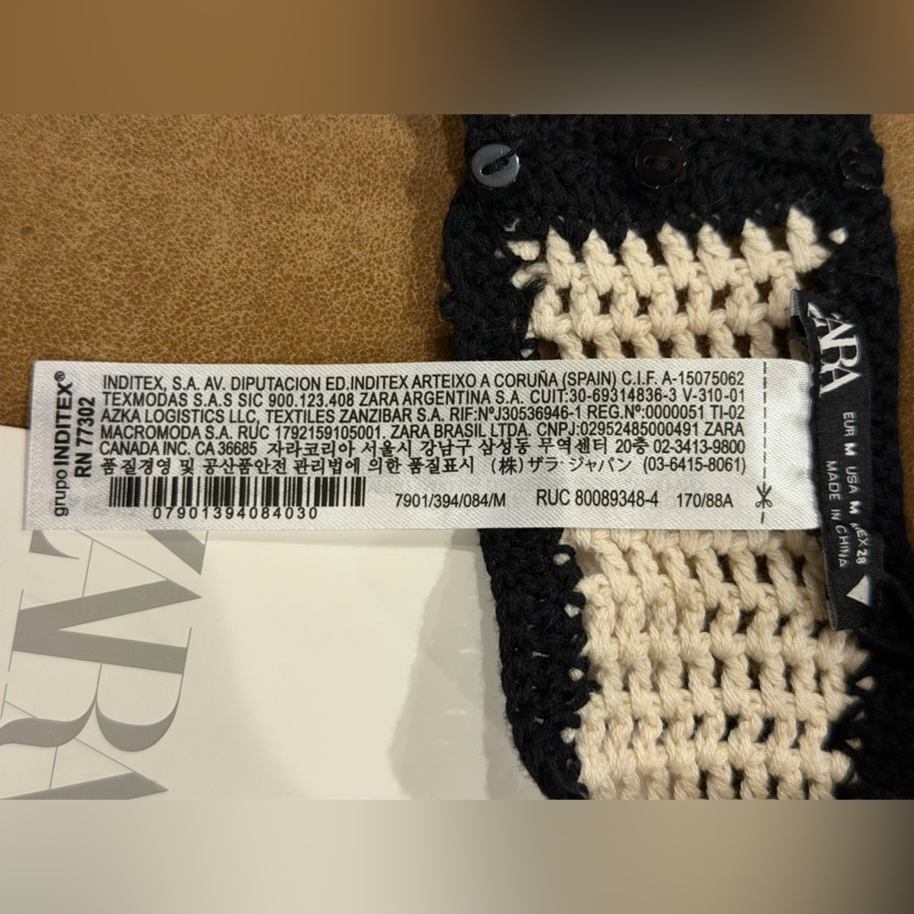 NWT Zara Contrast Crochet Bralette // Essential Festival Boho Top Medium - Picture 8 of 10